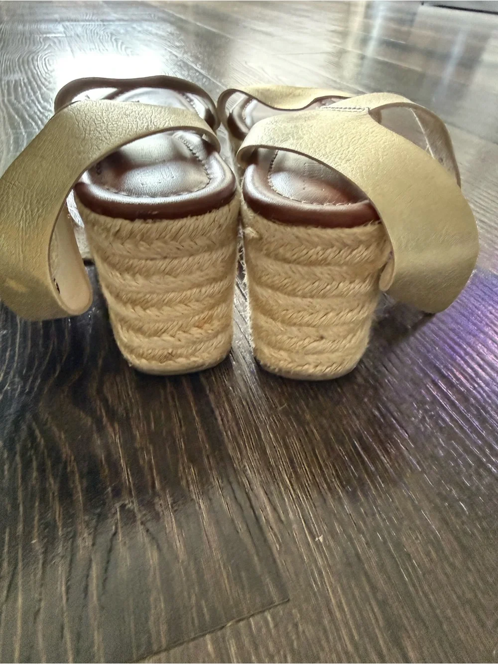 Mossimo Supply Co. Metallic Gold Espadrille Wedge Sandals